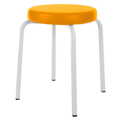 Exklusiver Gymnastikhocker mit Komfort-Polster - Ø 38 cm, Sitzhöhe 48 cm, Gelb (Ideal für Körpergrößen 170-185 cm)