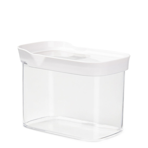 EMSA Optima Rechteckiger Container 1 Liter - Transparent/Weiß für Lebensmittelaufbewahrung