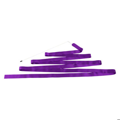 Rhythmik-Gymnastikband mit Stab - 6 m, Violett | Ideal für Tanz und Turnen