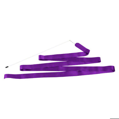 4 m Gymnastikband mit Stab - Violett | Tanzband, Turnband, Rhythmikband, Wirbelband, Schwungband