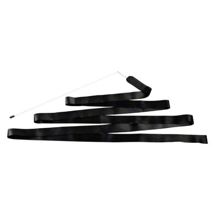 Premium Gymnastikband mit Stab - 5 m | Schwarz - Ideal für Tanz, Turnen und Rhythmik