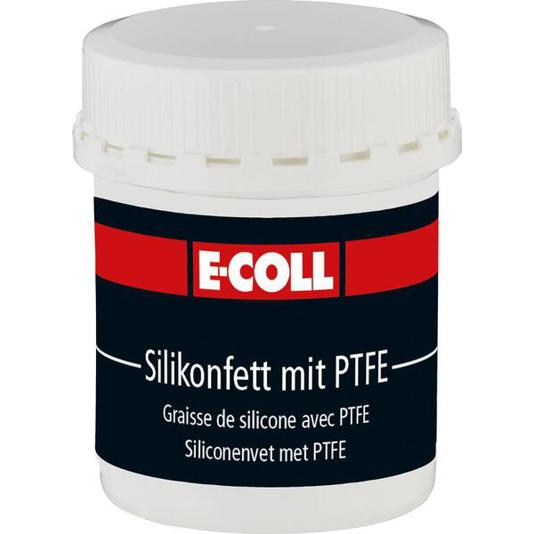 E-COLL Silikonfett mit PTFE - 80 g Dose | Farblos, Hochleistungs-Gleitmittel