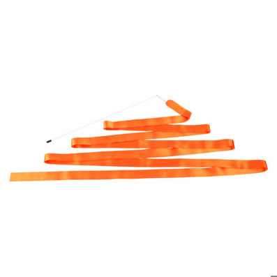 6m Gymnastikband mit Stab – Orange | Ideal für Tanz, Turnen & Rhythmik