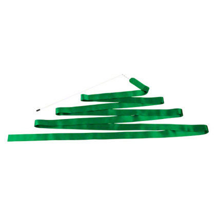 6m grünes Gymnastikband mit Stab - ideal für Tanz, Turnen und Rhythmik