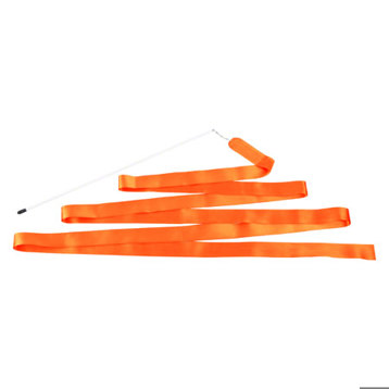 5m Gymnastikband & Tanzband mit Stab - Orange | Ideal für Rhythmik & Turnen