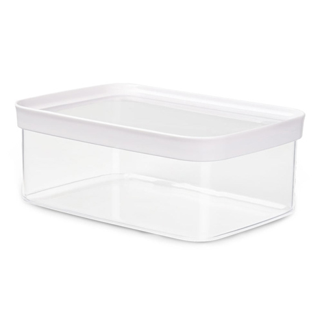 EMSA Optima Rechteckiger Container 2 l - Transparent / Weiß - Ideal für Dosenlagerung
