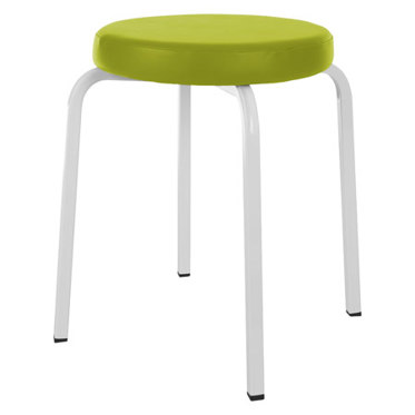 Exklusiver Komfort-Gymnastikhocker mit Polster | Durchmesser 38 cm | Sitzhöhe 48 cm | Limone | Ideal für Körpergrößen 170-185 cm